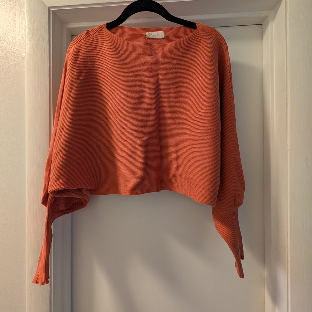 Altar'd State Terracotta Ribbed Knit Top